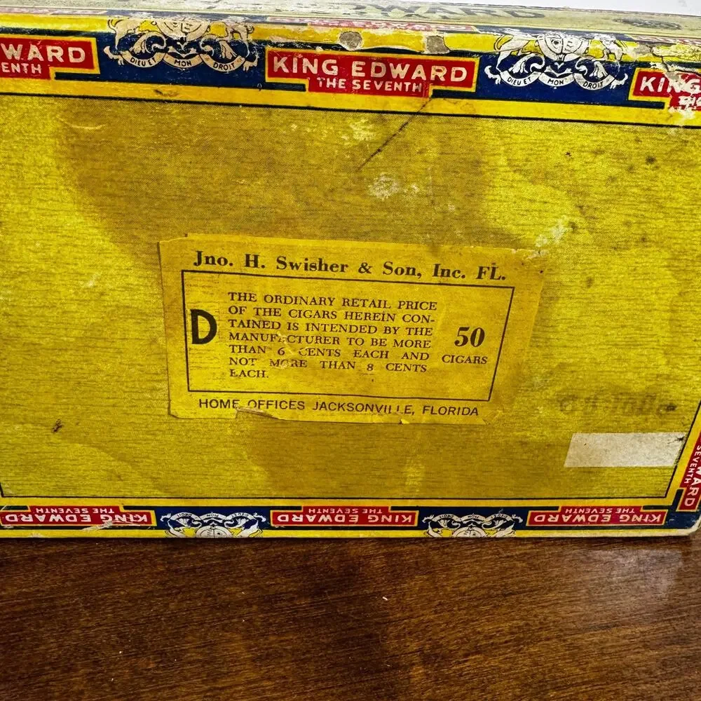 King Edward Imperial Mild Tobaccos Empty Collectible Cigar Box 1950s